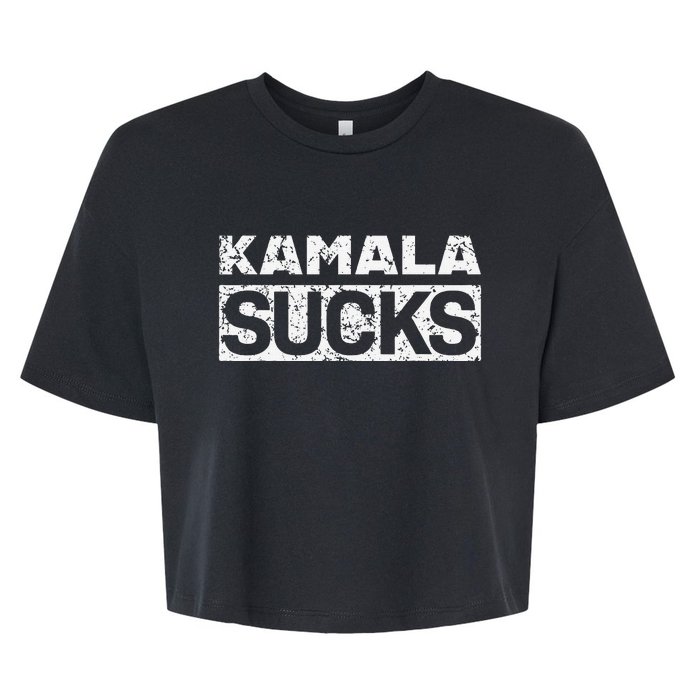 Funny Anti Kamala Harris 24 Pro Trump 2024 Kamala Sucks Bella+Canvas Jersey Crop Tee