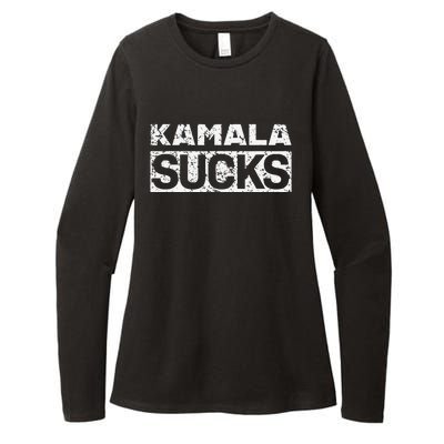 Funny Anti Kamala Harris 24 Pro Trump 2024 Kamala Sucks Womens CVC Long Sleeve Shirt