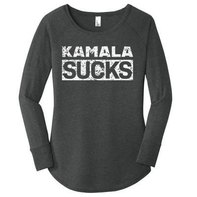 Funny Anti Kamala Harris 24 Pro Trump 2024 Kamala Sucks Women's Perfect Tri Tunic Long Sleeve Shirt