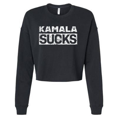 Funny Anti Kamala Harris 24 Pro Trump 2024 Kamala Sucks Cropped Pullover Crew