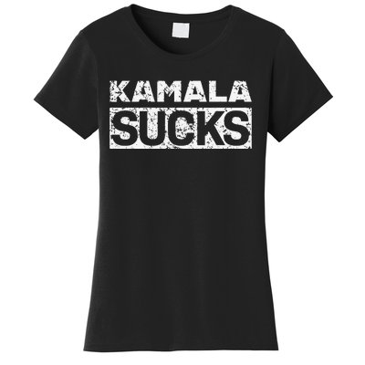 Funny Anti Kamala Harris 24 Pro Trump 2024 Kamala Sucks Women's T-Shirt