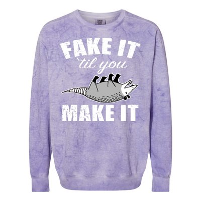 Fake It Or Make It Opossum Colorblast Crewneck Sweatshirt