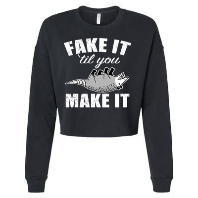 Fake It Or Make It Opossum Cropped Pullover Crew