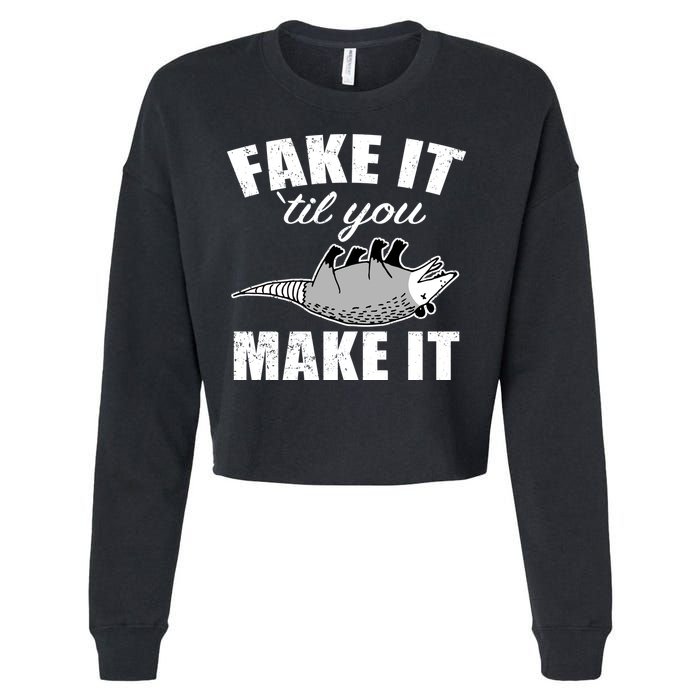 Fake It Or Make It Opossum Cropped Pullover Crew