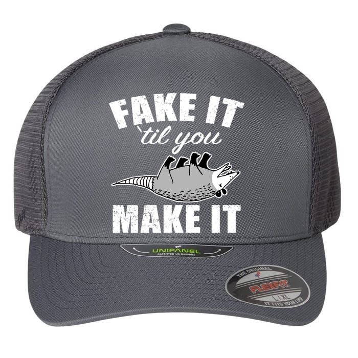 Fake It Or Make It Opossum Flexfit Unipanel Trucker Cap