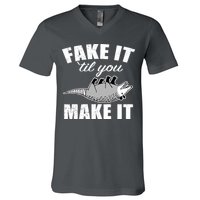 Fake It Or Make It Opossum V-Neck T-Shirt