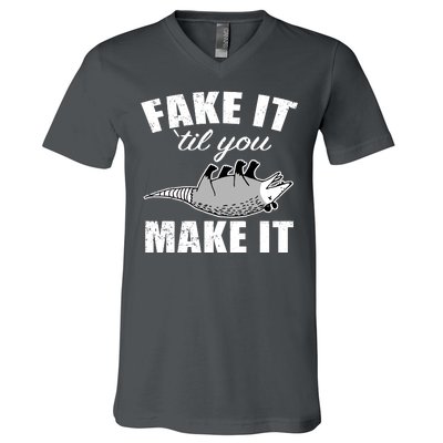 Fake It Or Make It Opossum V-Neck T-Shirt