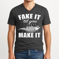 Fake It Or Make It Opossum V-Neck T-Shirt