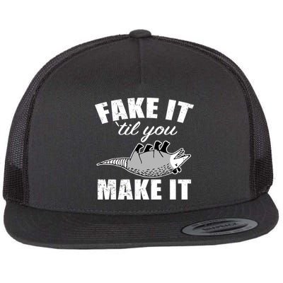 Fake It Or Make It Opossum Flat Bill Trucker Hat