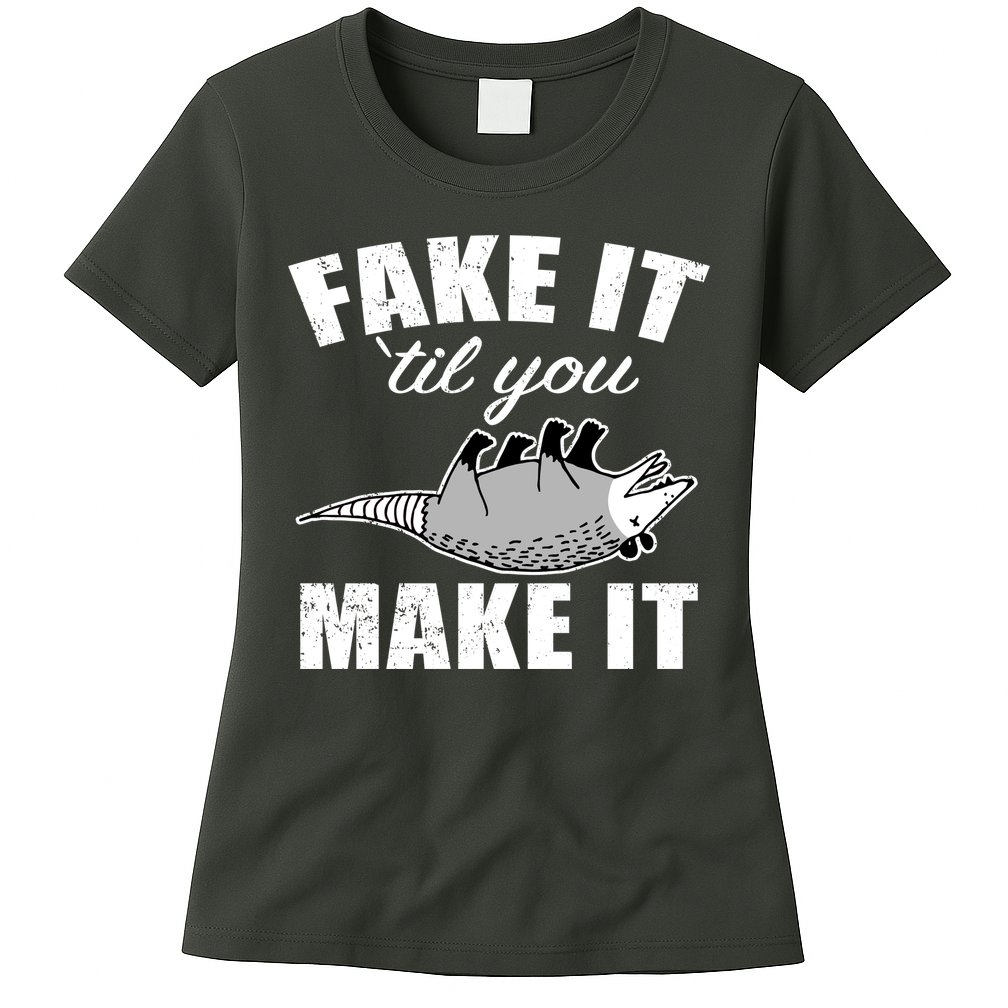 Fake It Or Make It Opossum Womens T-Shirt