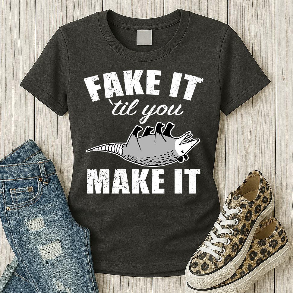 Fake It Or Make It Opossum Womens T-Shirt
