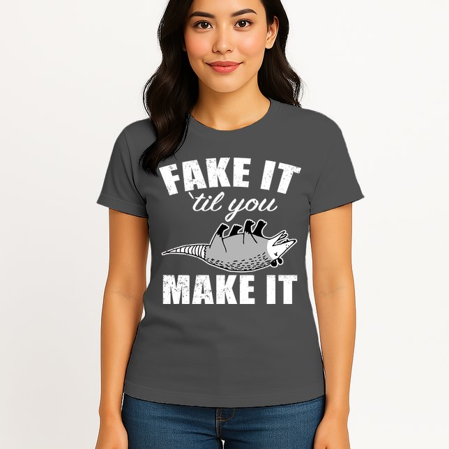 Fake It Or Make It Opossum Womens T-Shirt