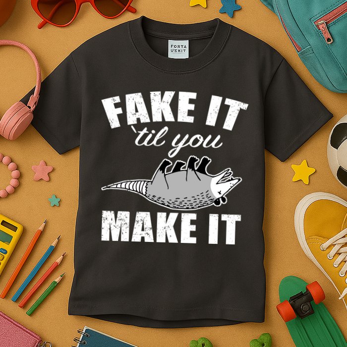 Fake It Or Make It Opossum Kids T-Shirt