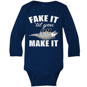 Fake It Or Make It Opossum Baby Long Sleeve Bodysuit