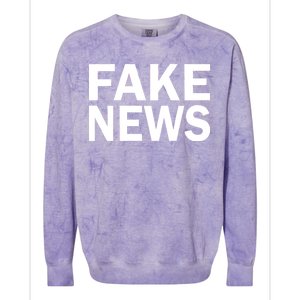 Fake News Bold Text Colorblast Crewneck Sweatshirt