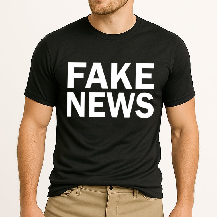Fake News Bold Text Cooling Performance Crew T-Shirt