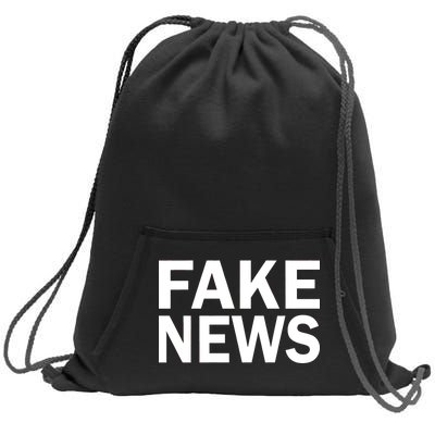 Fake News Bold Text Sweatshirt Cinch Pack Bag