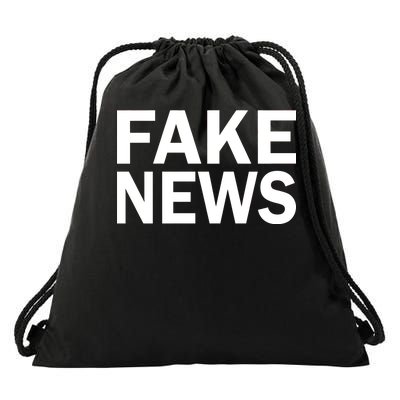 Fake News Bold Text Drawstring Bag