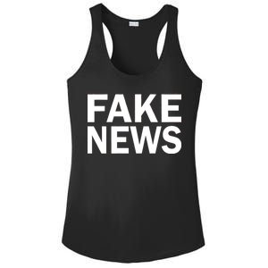 Fake News Bold Text Ladies PosiCharge Competitor Racerback Tank