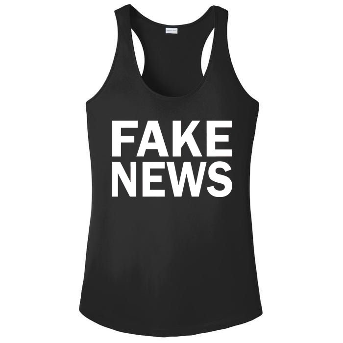 Fake News Bold Text Ladies PosiCharge Competitor Racerback Tank