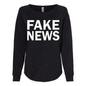 Fake News Bold Text Womens California Wash Sweatshirt