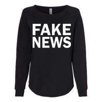 Fake News Bold Text Womens California Wash Sweatshirt