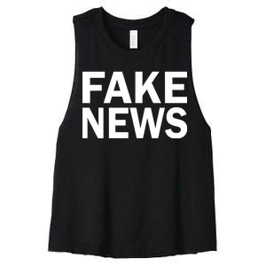 Fake News Bold Text Women's Racerback Cropped Tank