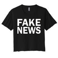 Fake News Bold Text Women's Crop Top Tee