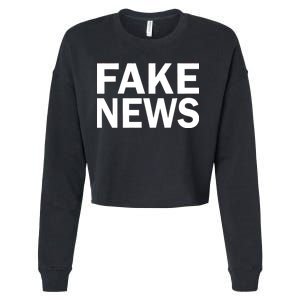 Fake News Bold Text Cropped Pullover Crew