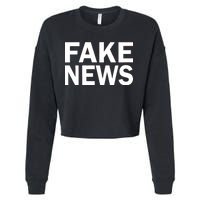 Fake News Bold Text Cropped Pullover Crew