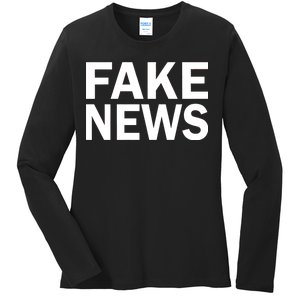 Fake News Bold Text Ladies Long Sleeve Shirt