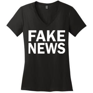 Fake News Bold Text Women's V-Neck T-Shirt