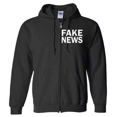 Fake News Bold Text Full Zip Hoodie