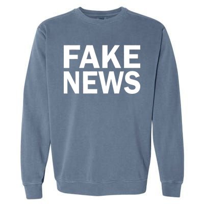 Fake News Bold Text Garment-Dyed Sweatshirt