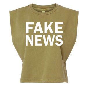 Fake News Bold Text Garment-Dyed Women's Muscle Tee