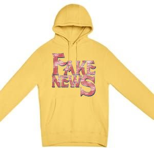 Fake News Distressed Text Premium Pullover Hoodie