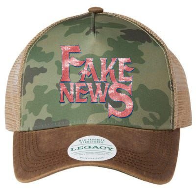 Fake News Distressed Text Legacy Tie Dye Trucker Hat