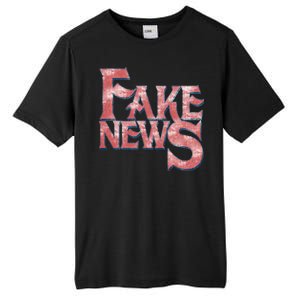 Fake News Distressed Text Tall Fusion ChromaSoft Performance T-Shirt