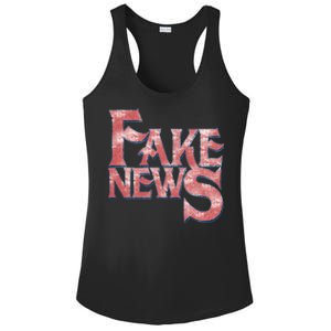 Fake News Distressed Text Ladies PosiCharge Competitor Racerback Tank