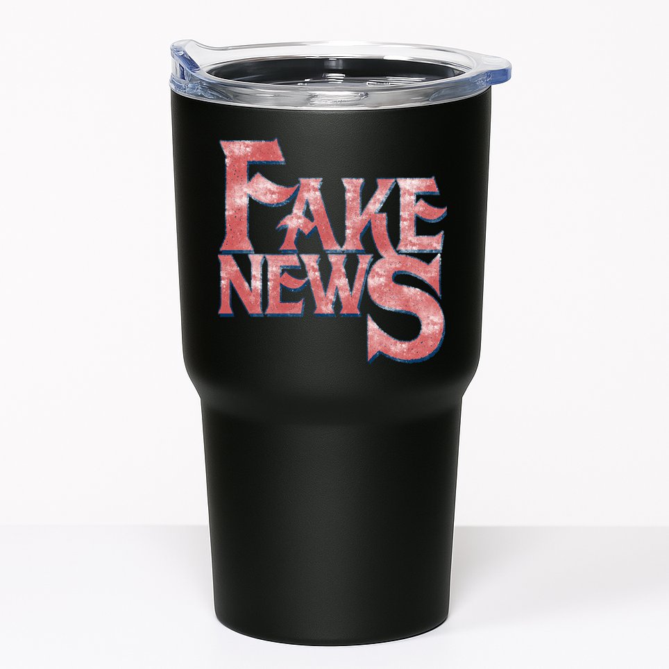 Fake News Distressed Text Tumbler