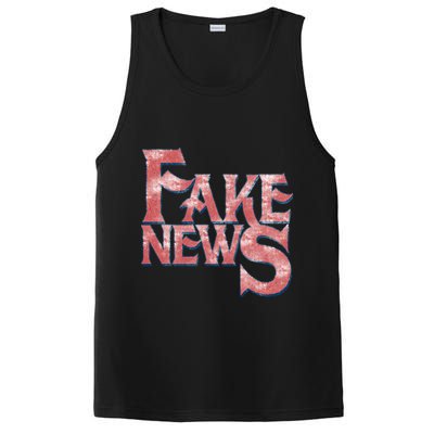 Fake News Distressed Text PosiCharge Competitor Tank