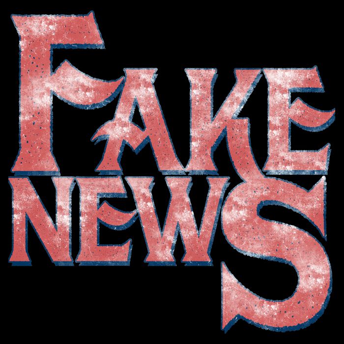 Fake News Distressed Text Cropped Pullover Crew