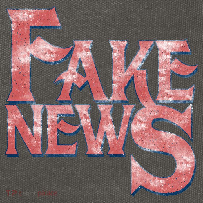 Fake News Distressed Text Cotton Canvas Backpack
