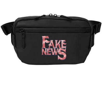 Fake News Distressed Text Crossbody Pack