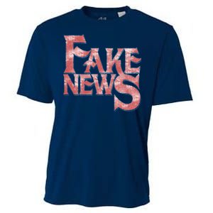 Fake News Distressed Text Cooling Performance Crew T-Shirt