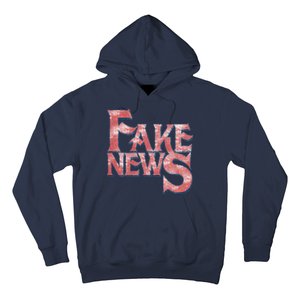 Fake News Distressed Text Hoodie