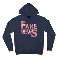 Fake News Distressed Text Hoodie