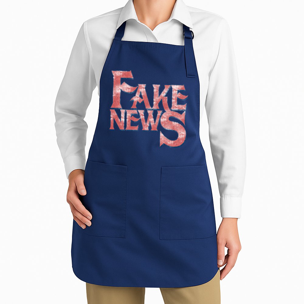Fake News Distressed Text Apron