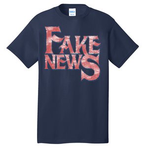 Fake News Distressed Text Tall T-Shirt