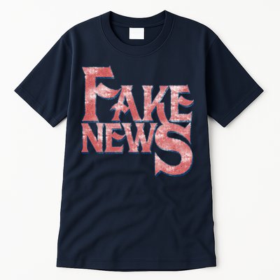 Fake News Distressed Text Tall T-Shirt